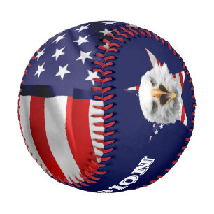 Leiter eines Bald Eagle, Star, USA Flag Baseball
