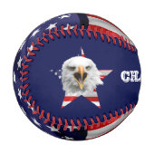 Leiter eines Bald Eagle, Star, USA Flag Baseball (Vorderseite Links)