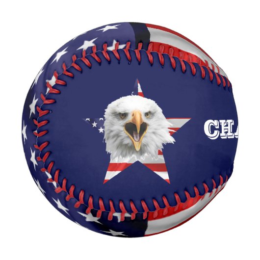 Leiter eines Bald Eagle, Star, USA Flag Baseball (Vorderseite Links)