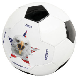 Leiter eines Bald Eagle, Star, USA Flag Fußball