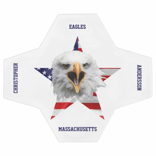 Leiter eines Bald Eagle, Star, USA Flag Fußball (Flach)