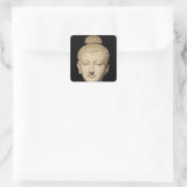 Leiter eines Buddha im griechisch-buddhistischen S Quadratischer Aufkleber (Tasche)