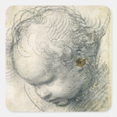 Leiter eines Cherub Quadratischer Aufkleber (Vorderseite)