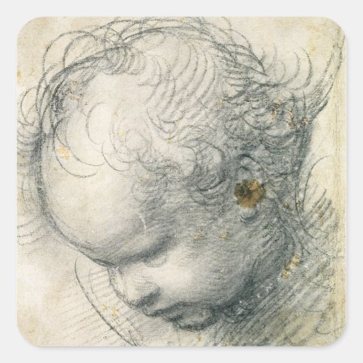 Leiter eines Cherub Quadratischer Aufkleber (Vorderseite)