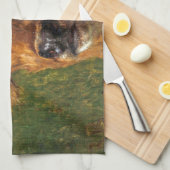 Leiter eines Kalbes (von Rosa Bonheur) Geschirrtuch (Viertel Falte)