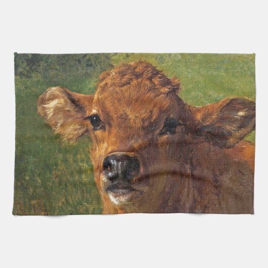 Leiter eines Kalbes (von Rosa Bonheur) Geschirrtuch (Horizontal)