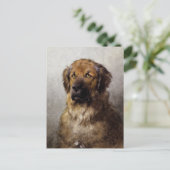 Leiter eines Leonberger Hundegemäldes Postkarte (Stehend Vorderseite)