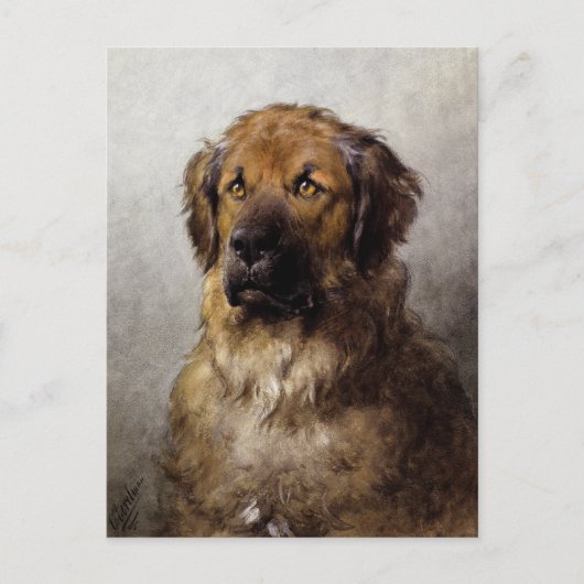 Leiter eines Leonberger Hundegemäldes Postkarte (Vorderseite)