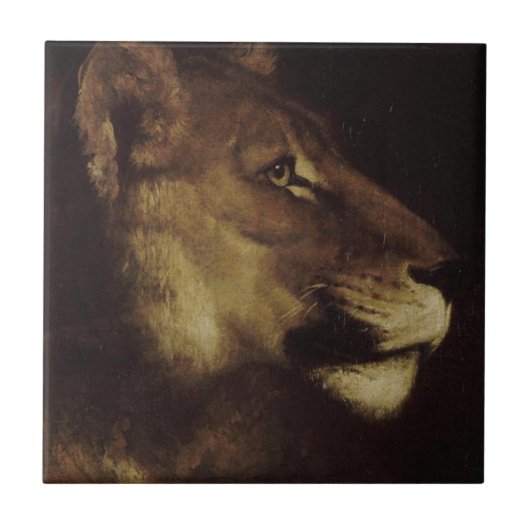Leiter eines Löwen (Wildtier) Fliese (Vorderseite)