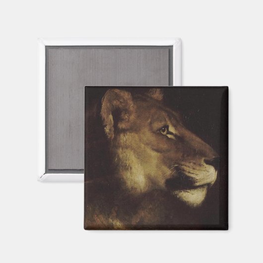 Leiter eines Löwen (Wildtier) Magnet (Vorderseite/Rückseite)