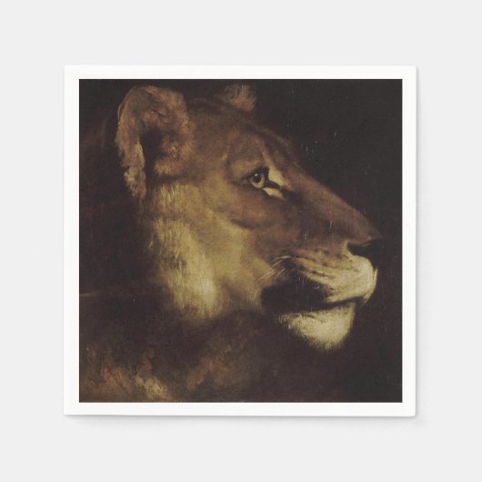 Leiter eines Löwen (Wildtier) Serviette (Vorderseite)