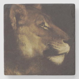 Leiter eines Löwen (Wildtier) Steinuntersetzer