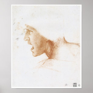 Leiter eines Man Shouting, Leonardo da Vinci Poster