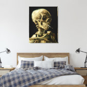 Leiter eines Skeletts mit brennender Zigarette Leinwanddruck (Insitu (Schlafzimmer))