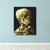 Leiter eines Skeletts mit brennender Zigarette Leinwanddruck (Insitu (Holzboden))