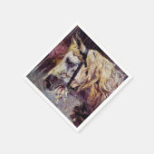 Leiter eines Weißen Pferdes (von Giovanni Boldini) Serviette (Ecke)