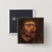 Leiter eines wütenden Mannes (Traurigkeit und Leid Button (Vorne & Hinten)