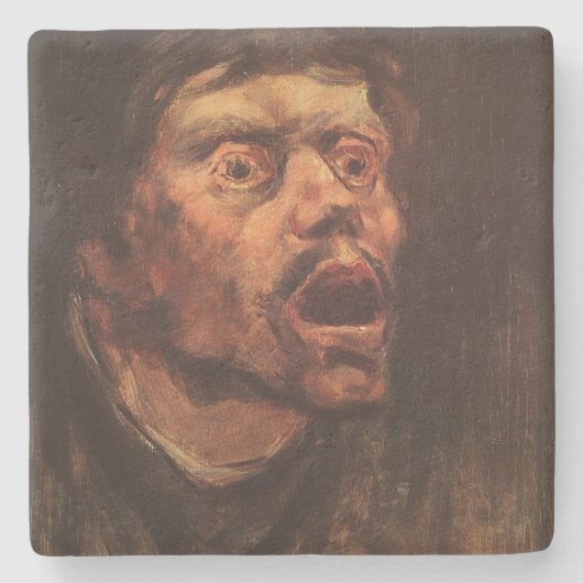 Leiter eines wütenden Mannes (Traurigkeit und Leid Steinuntersetzer (Vorderseite)