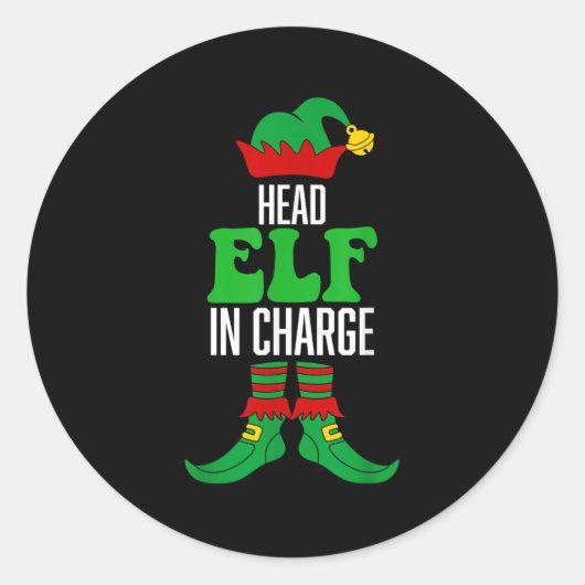 Leiter Elf Runder Aufkleber (Vorderseite)