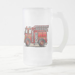 Leiter-Feuer-LKW-mattierte GlasTasse Mattglas Bierglas