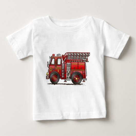 Leiter-Löschfahrzeug-Feuerwehrmann Baby T-shirt (Vorderseite)