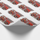 Leiter-Löschfahrzeug Geschenkpapier (Ecke)