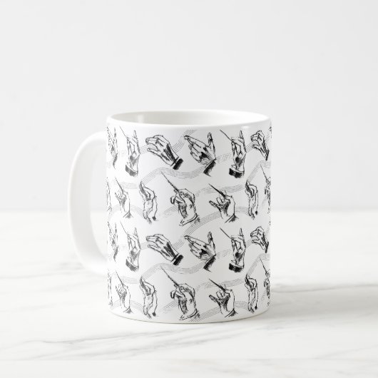 Leiter (Muster in schwarz und weiß) Kaffeetasse (Vorderseite Links)