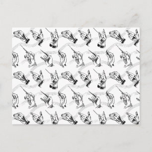 Leiter (Muster in schwarz und weiß) Postkarte