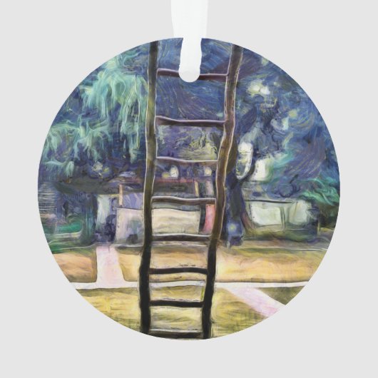 Leiter propped oben gegen Wand Ornament (Rückseite)