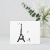Leiter und Eiffelturm Postkarte (Stehend Vorderseite)