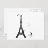 Leiter und Eiffelturm Postkarte (Vorne/Hinten)