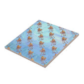 Leiter und Schwanz Camel Pattern auf blau Fliese (Seite)