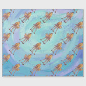 Leiter und Schwanz Camel Pattern auf blau Geschenkpapier (Flach)