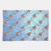 Leiter und Schwanz Camel Pattern auf blau Geschirrtuch (Horizontal)