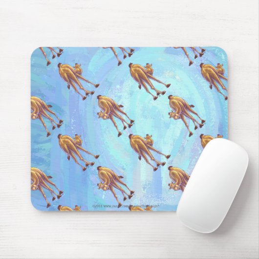 Leiter und Schwanz Camel Pattern auf blau Mousepad (Mit Mouse)