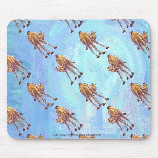 Leiter und Schwanz Camel Pattern auf blau Mousepad (Vorne)