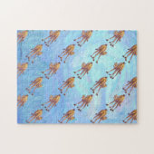Leiter und Schwanz Camel Pattern auf blau Puzzle (Horizontal)