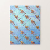 Leiter und Schwanz Camel Pattern auf blau Puzzle (Vertikal)