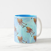 Leiter und Schwanz Camel Pattern auf blau Zweifarbige Tasse (VorderseiteRechts)