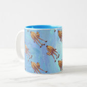 Leiter und Schwanz Camel Pattern auf blau Zweifarbige Tasse (Vorderseite Links)