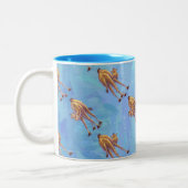 Leiter und Schwanz Camel Pattern auf blau Zweifarbige Tasse (Links)