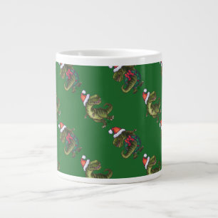 Leiter und Schwanz Festivals TRex Green Muster Jumbo-Tasse