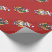 Leiter und Schwanz Ginger Weihnachtsmuster Geschenkpapier (Ecke)