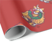 Leiter und Schwanz Ginger Weihnachtsmuster Geschenkpapier (Rolleneckpunkt)