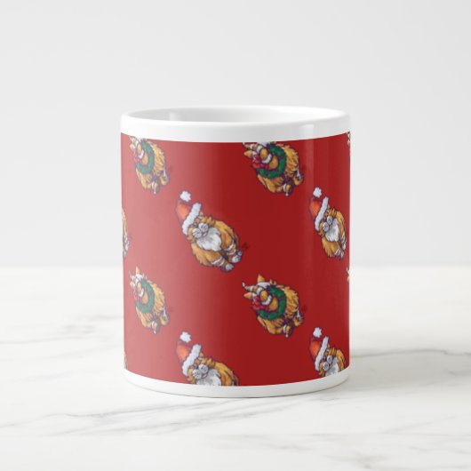 Leiter und Schwanz Ginger Weihnachtsmuster Jumbo-Tasse (Vorderseite)