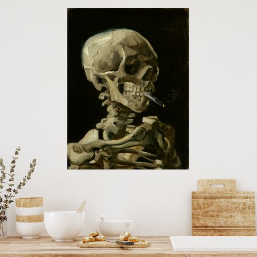 Leiter von Skeleton bei Zigarette von Van Gogh Poster (Küche)