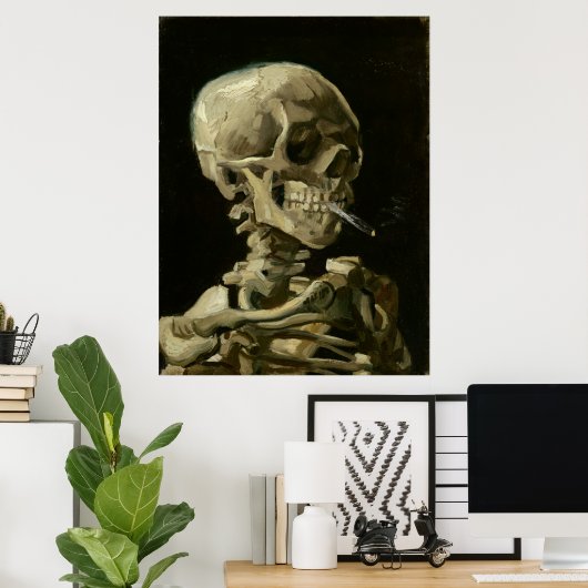 Leiter von Skeleton bei Zigarette von Van Gogh Poster (Heimbüro)