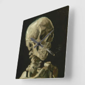 Leiter von Skeleton bei Zigarette von Van Gogh Quadratische Wanduhr (Winkel)