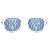 Leiter von White Deer Antlers mit blauen Rose Partybrille (Vorderseite)