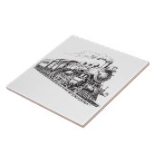 Leiterbahn Vintage Grafikdesign-Skizze Retro-Steam Fliese (Seite)